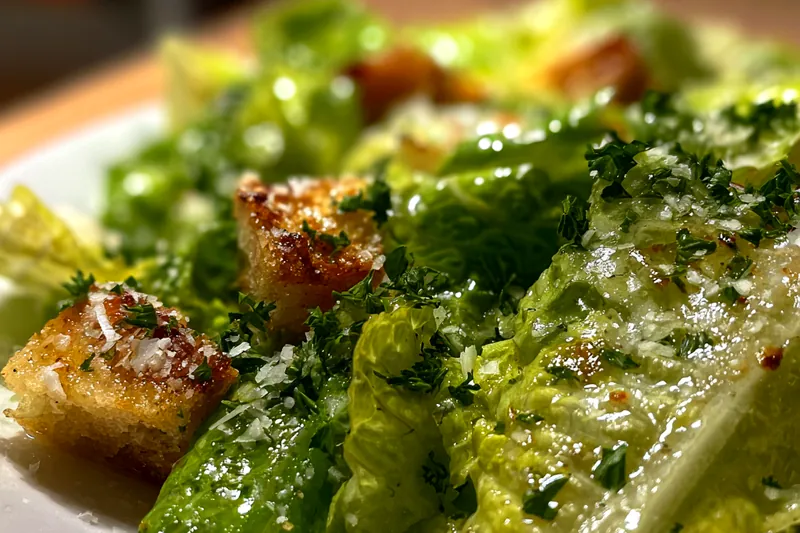 Cooking Caesar Salad