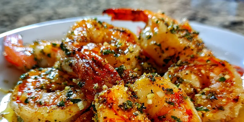 Delicious Crispy Garlic Butter Shrimp on plate