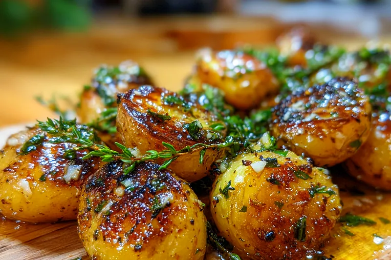 Cooking Garlic Butter Roasted Potatoes