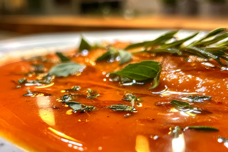 Fresh ingredients for Rich & Creamy Tomato Basil Soup